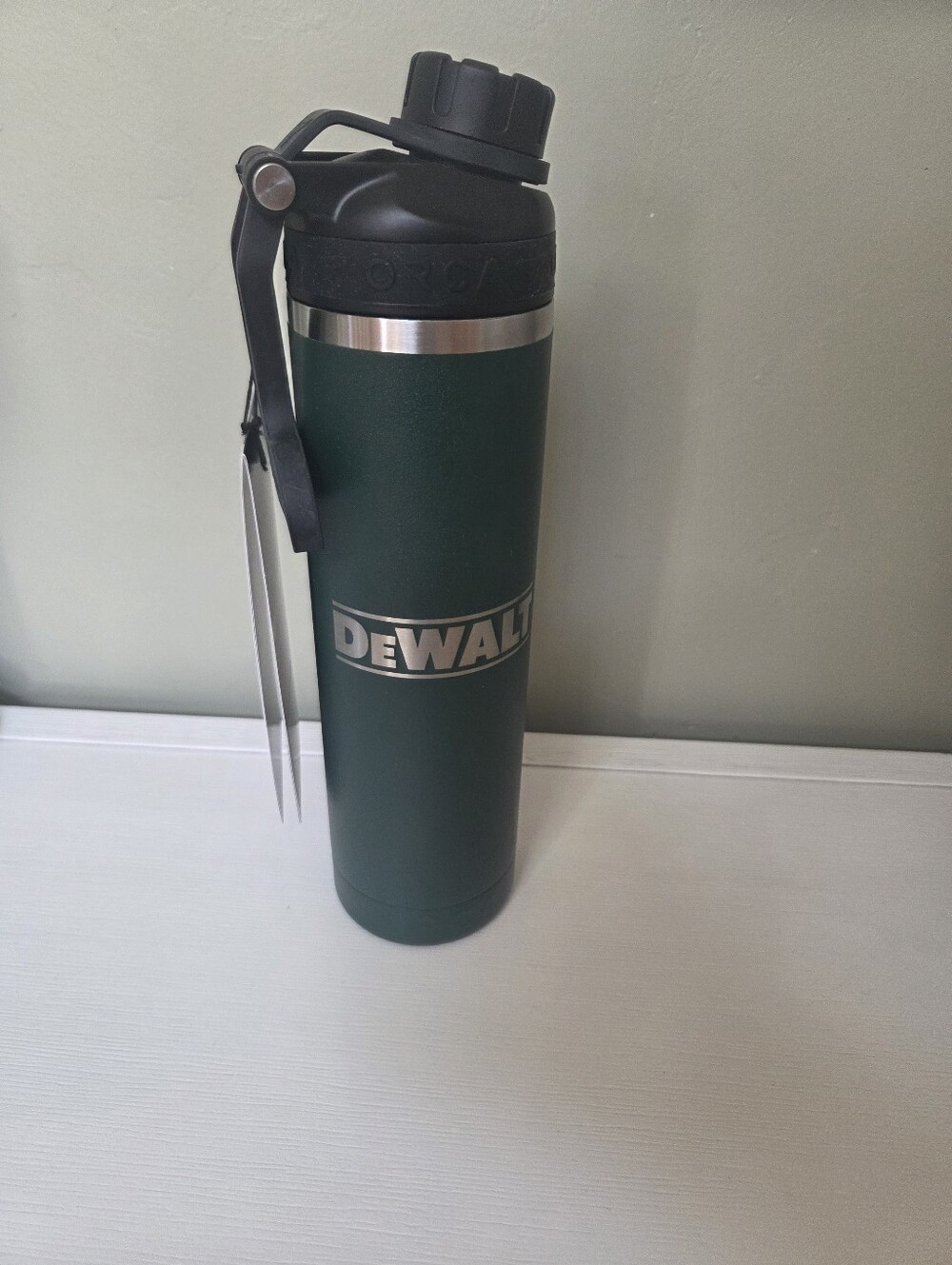 Orca Green Dewalt Insulated Stainless Steel Bottle - Travel Friendly NEW